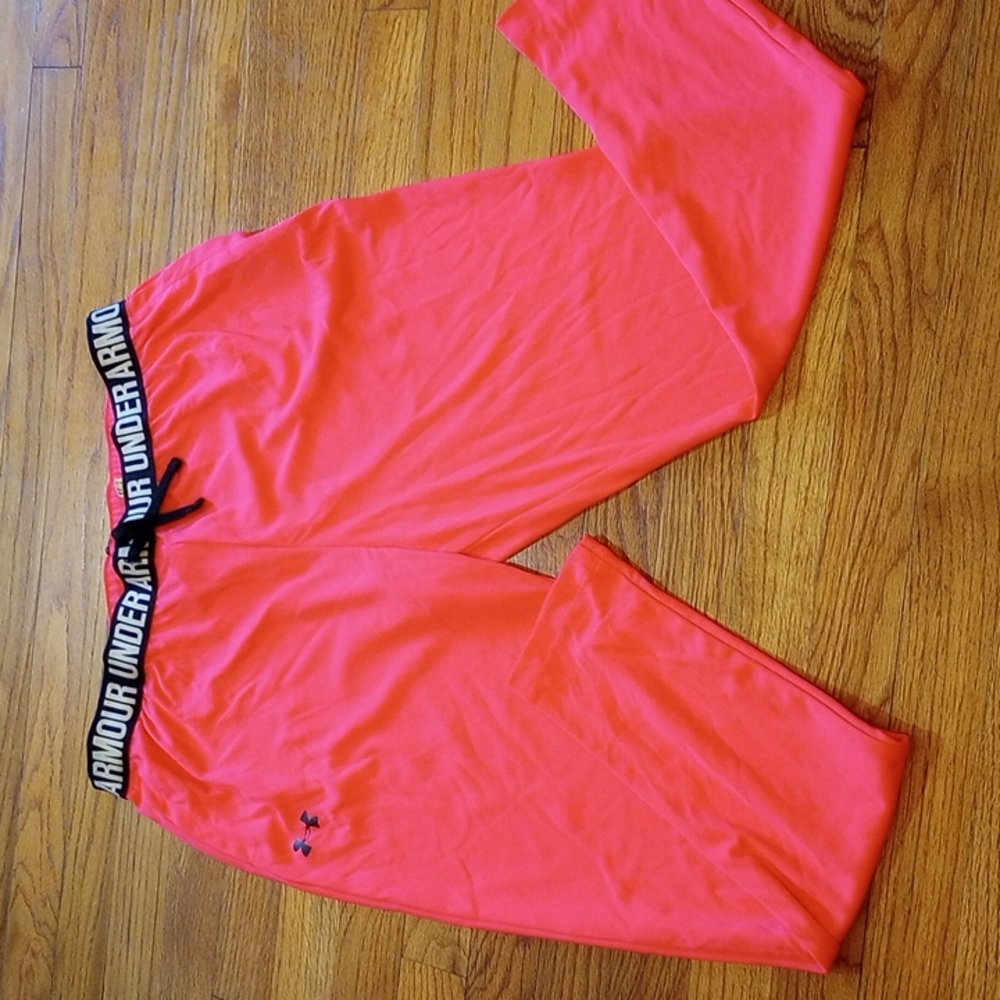 Under armour pink neon active pants.